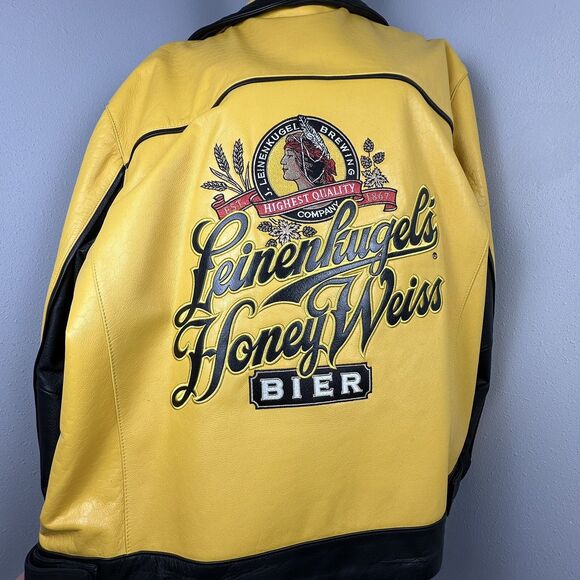 NWT Leinenkugels Brewery Leather Honey Weiss Mens 2XL Jacket Coat Chippewa Falls